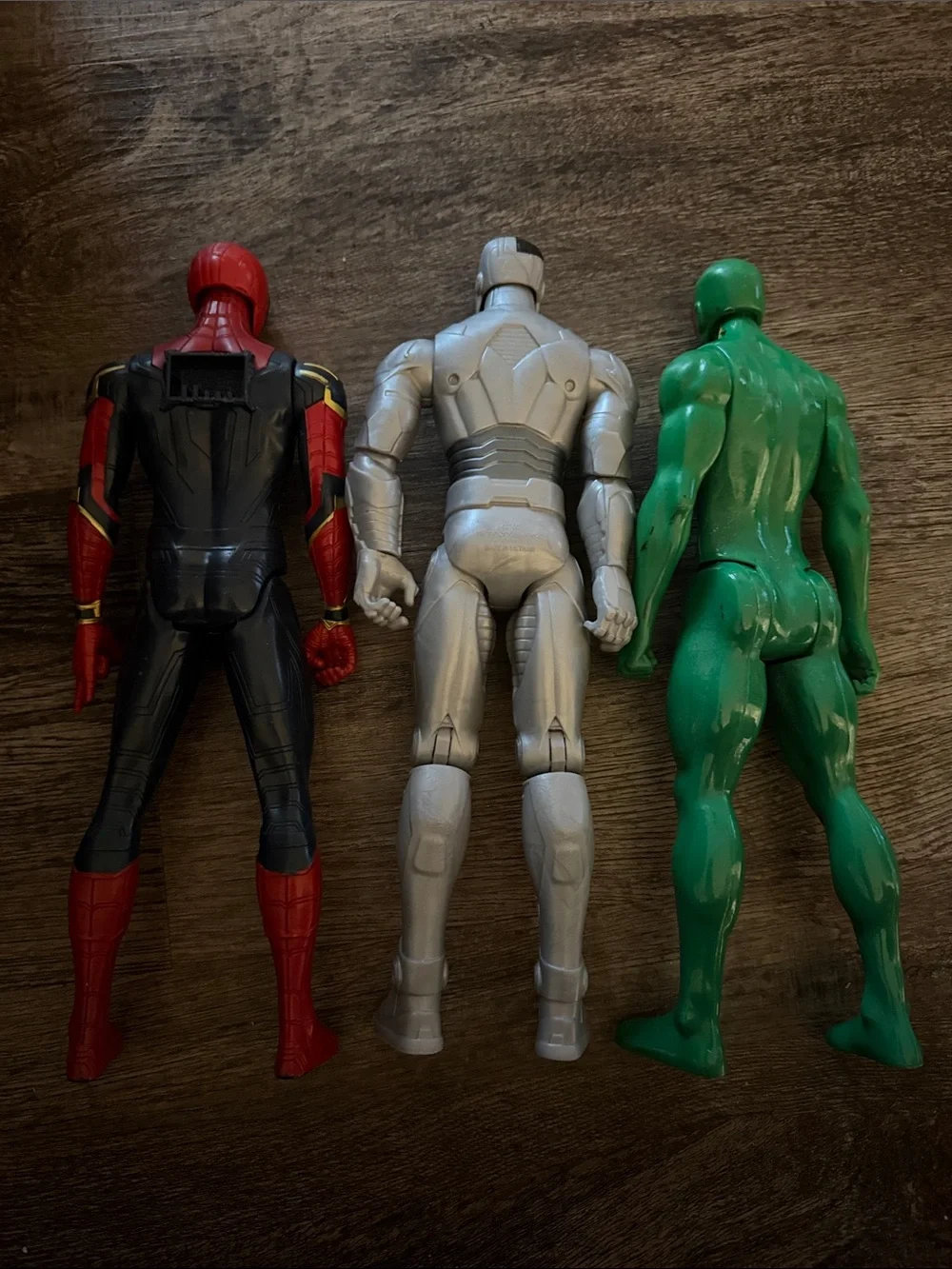 Spider-Man & Superhero Action Figure Set - Red, Black, Silver, Green